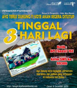 AYO. !!! TINGGAL 3 HARI LAGI. . Vote ditutup tanggal 31 Desember 2020  Terus Dukung DUSUN SRI PENGAN