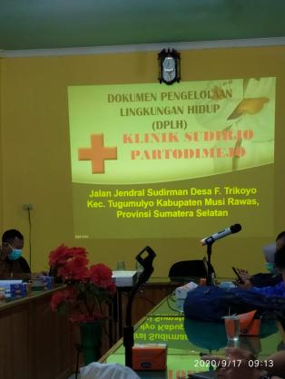 Rapat Penyusunan Dokumen Pengelolaan Lingkungan Hidup (DPLH) Klinik Sudirjo Partodimejo Desa F Triko