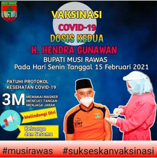 Bupati Musi Rawas @h.hendra_gunawan Kembali Melaksanakan Penyuntikan Vaksin Covid-19 Dosis Kedua di 