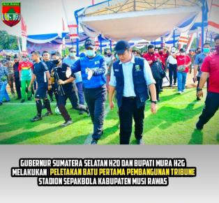 Gubernur Sumatera Selatan @hermanderu67  dan Bupati Musi Rawas @h.hendra_gunawan Melakukan Peletakan