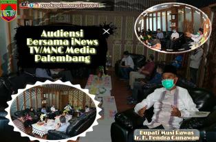 Bupati Musi Rawas @h.hendra_gunawan Audiensi bersama iNews TV/MNC Media Palembang diruang Kerja Bupa