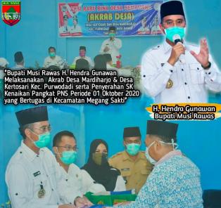 Bupati Musi Rawas @h.hendra_gunawan Melaksanakan Aktab Desa Mardiharjo & Desa Kertosari Kec. Purwoda